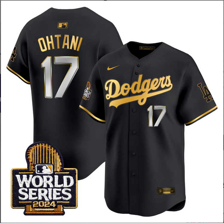 Men MLB Los Angeles Dodgers 17 Ohtani black 2024 World Series Champions Patch Limited Jersey20241105